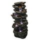 preview thumbnail 7 of 10, 40in High Outdoor 6-tier Rock Cascading Water Fountain with LED Lights - N/A