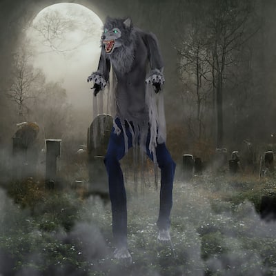 Haunted Hill Farm 7-Ft. Tall Farkas the Towering Werewolf, Premium Halloween Animatronic, Plug-In