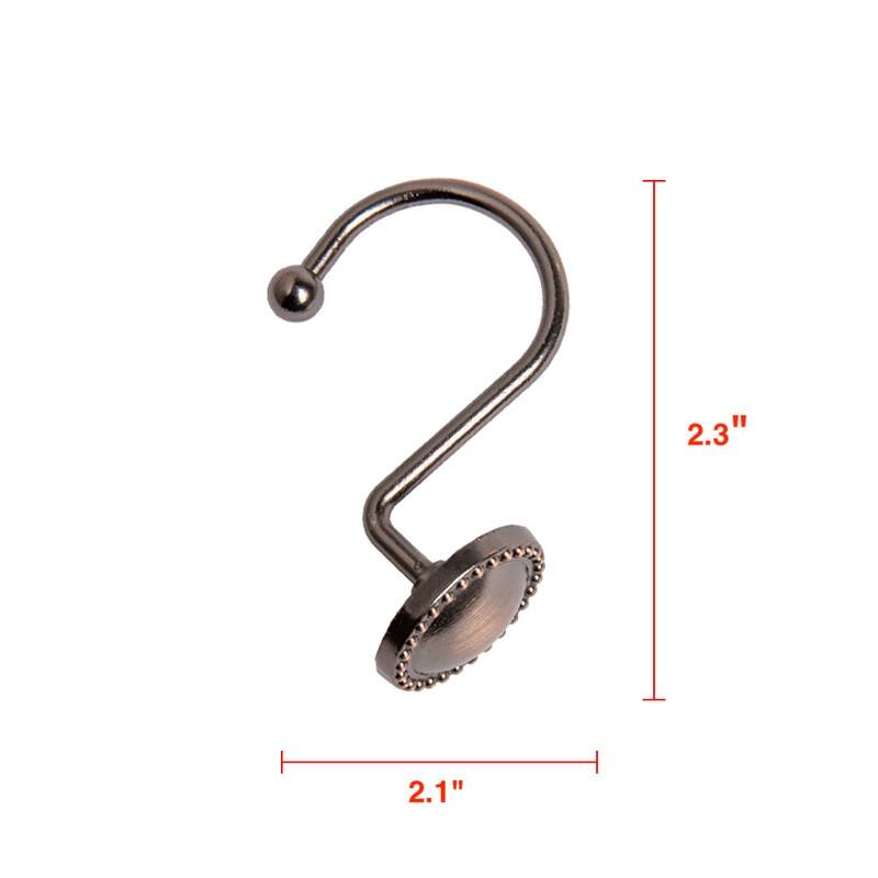 Utopia Alley Rustproof Zinc Shower Curtain Rings for Bathroom, Set of 12
