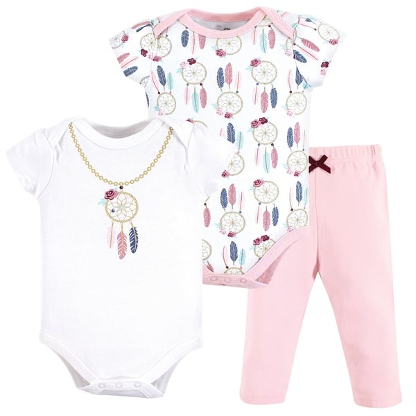 slide 1 of 1, Little Treasure Baby Girl Cotton Bodysuit and Pant Set, Dream Catcher 3-6 Months - Dream Catcher