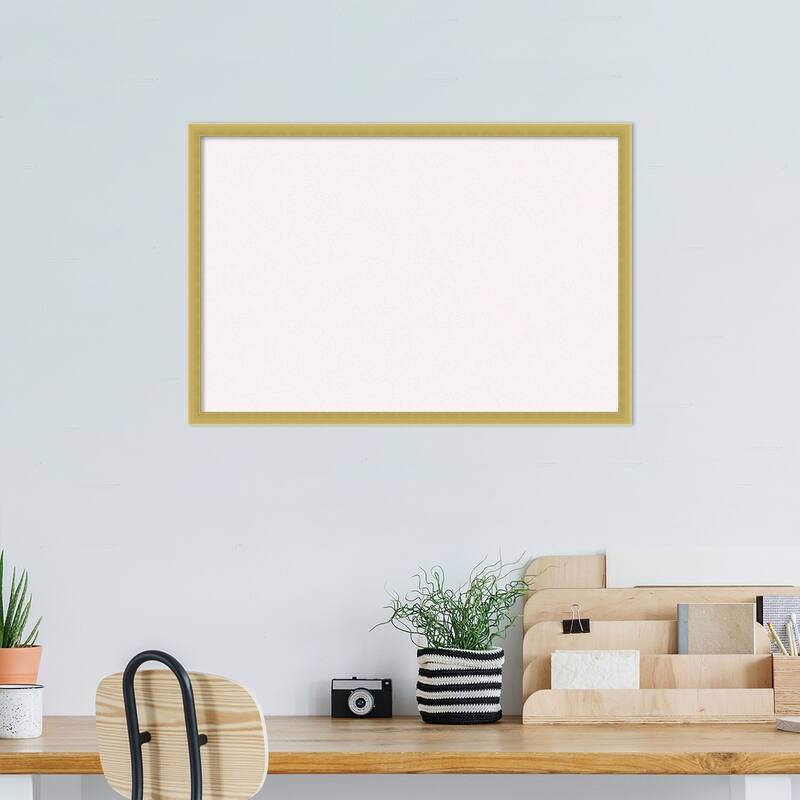 Svelte Wood Framed White Corkboard Bulletin Board