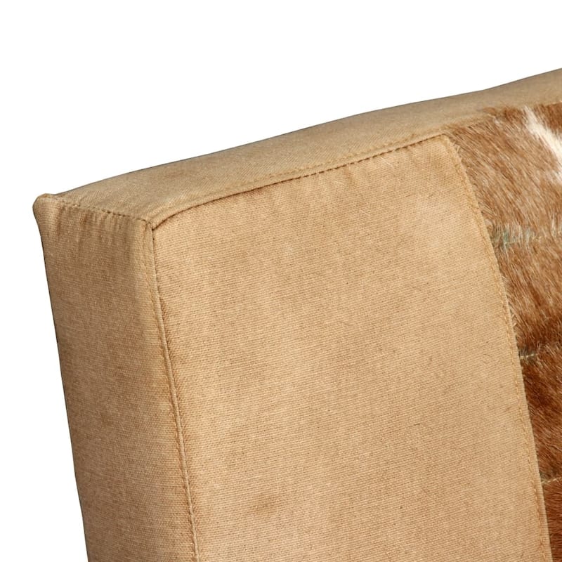 vidaXL Sofa Single Sofa Chair with Metal Frame for Living Room Genuine Leather - 23.6" x 25.2" x 29.1"