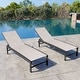 preview thumbnail 62 of 73, Outdoor All-Weather Patio Chaise Lounge Chairs Sun Lounger with Adjustable Backrest Beige - 2PC