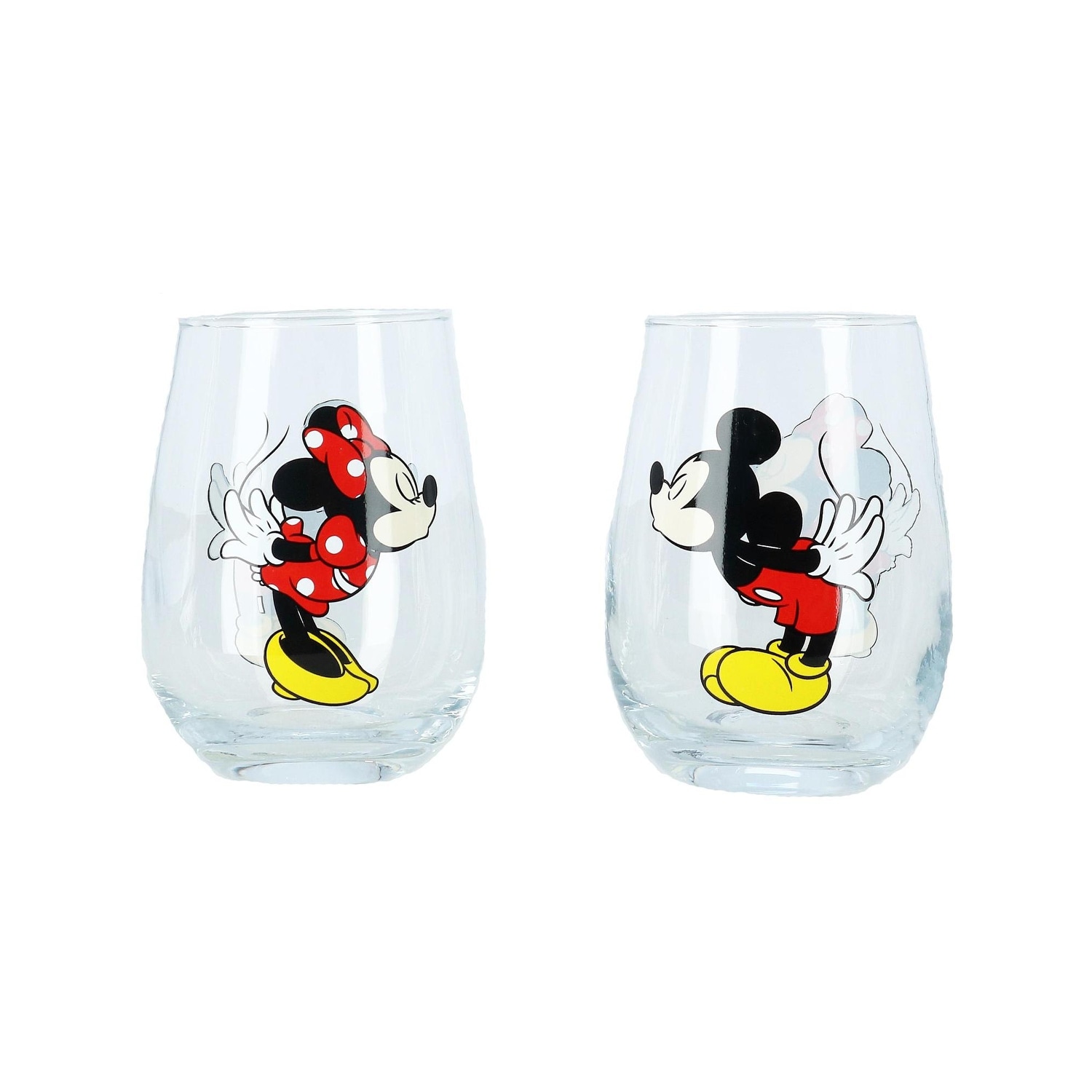 Disney Mickey and Minnie Mouse Kissing Wine Glasses - Clear - one size -  Bed Bath & Beyond - 27986044