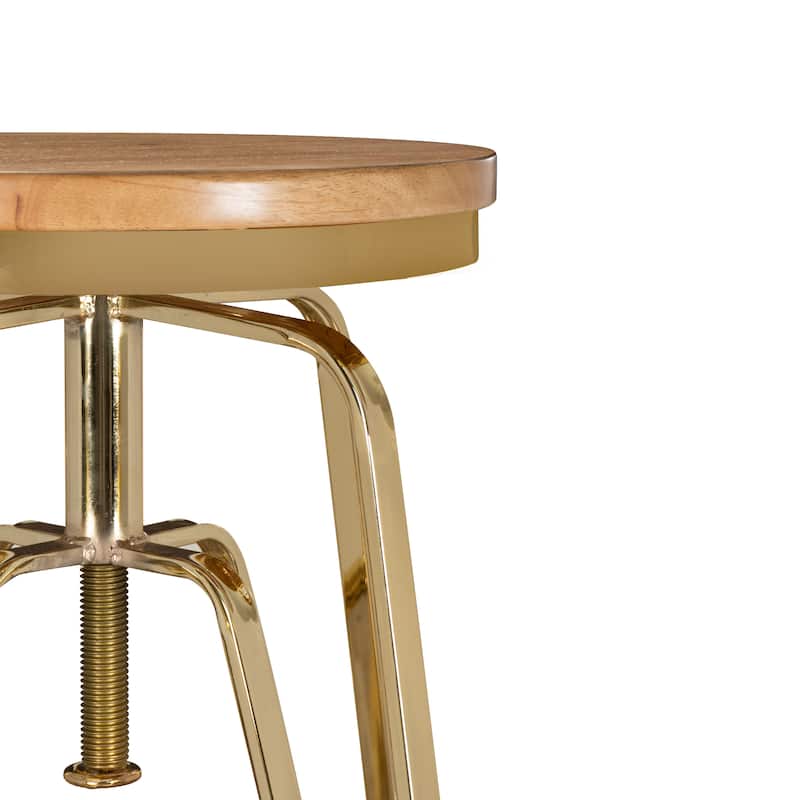 Aimes Wood and Metal 25-29 Inch Adjustable Stool