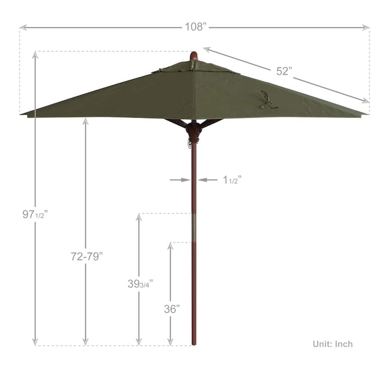 California Umbrella 9-ft. Round Marenti Wood-framed Olefin Patio Umbrella (No Base)