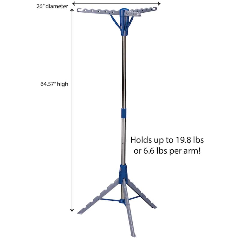 Household Essentials Portable Indoor Tripod Clothes Drying Rack - 26.0"L x 26.0"W x 64.6"H