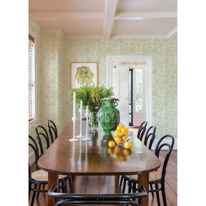 A-Street Prints Helen Light Green Floral Trail Wallpaper