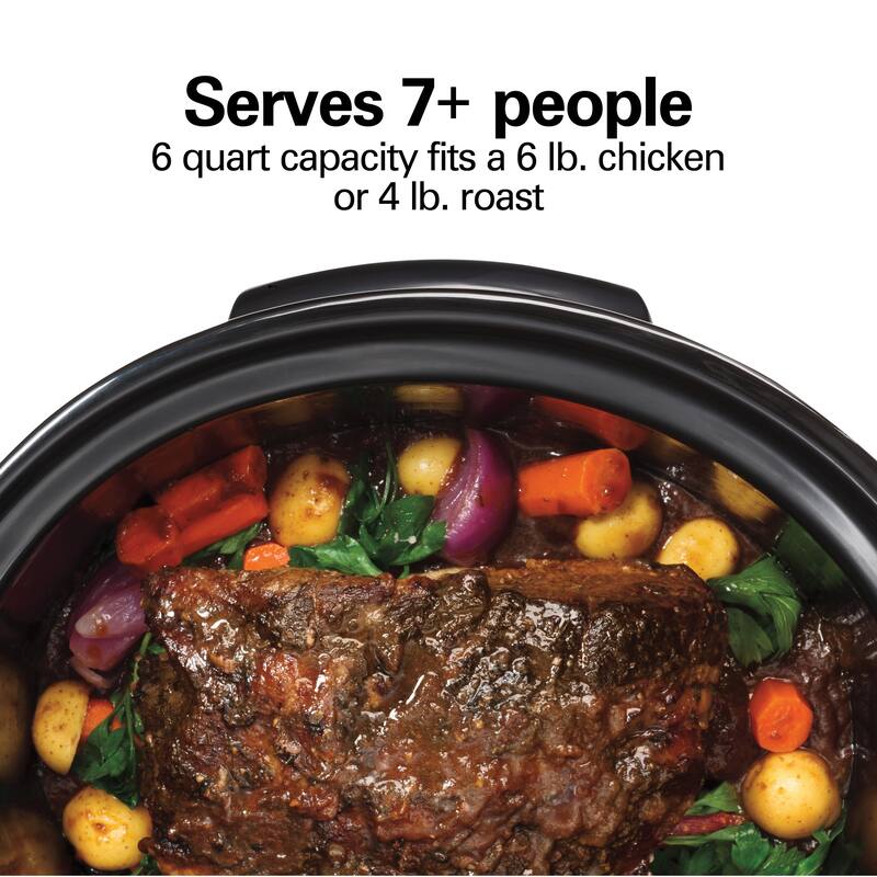 Hamilton Beach 6 Quart Programmable Defrost Slow Cooker with Temperature Probe