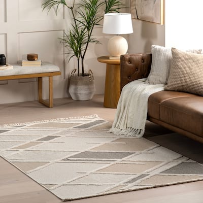 Nuloom Ginevra Modern Lattice Fringe Area Rug