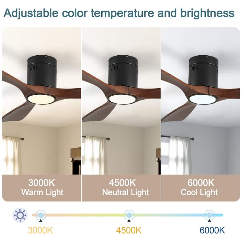 52 Inch Ceiling Fan with Light and Remote Control, 6-speed Reversible DC Motor