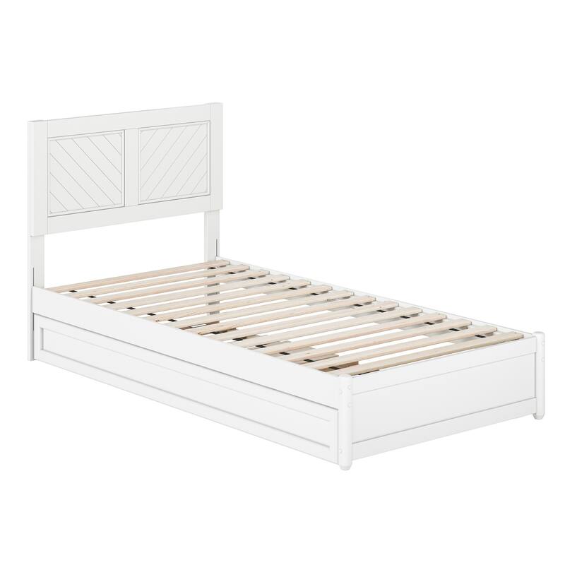 Clayton Platform Bed with Panel Footboard and Twin XL Trundle