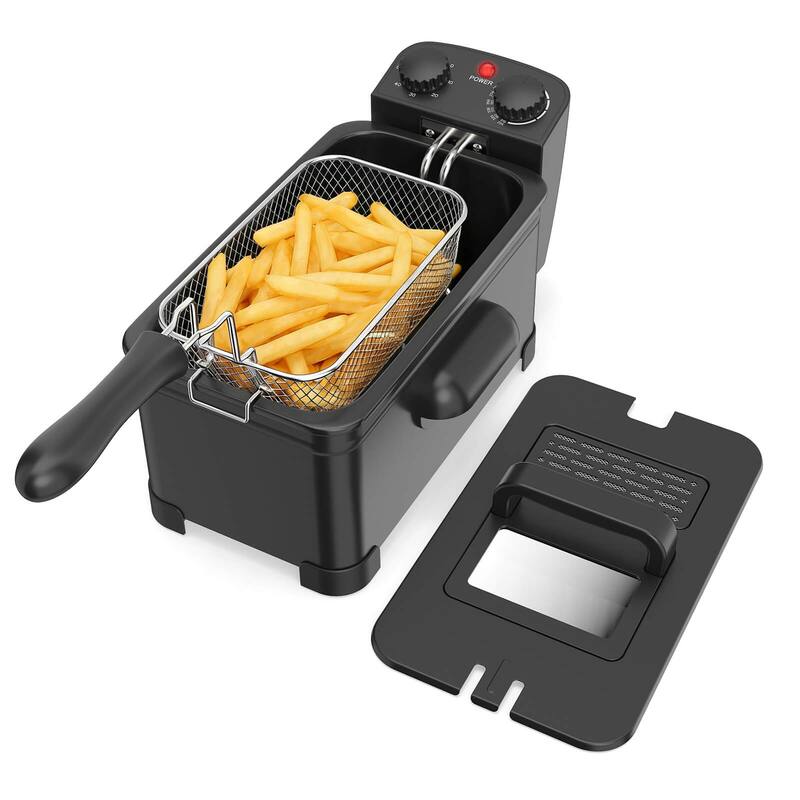 Costway 3 Liter Electric Deep Fryer 1700W Oil Fryer with Detachable - Black