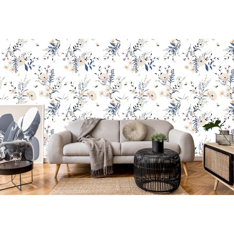 Olivia Gardenia Removable Wallpaper - 24'' inch x 10'ft