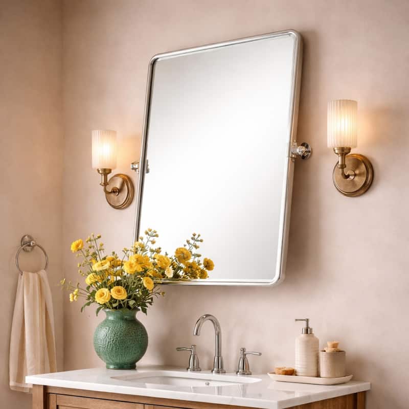 TEHOME Woodvale Rectangle Vertical Metal Wall Mirrors