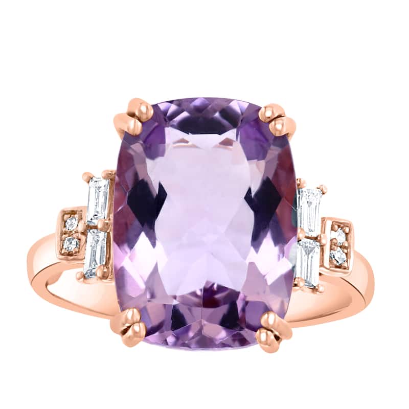 EFFY 14K Gold Diamond, Pink Amethyst Ring