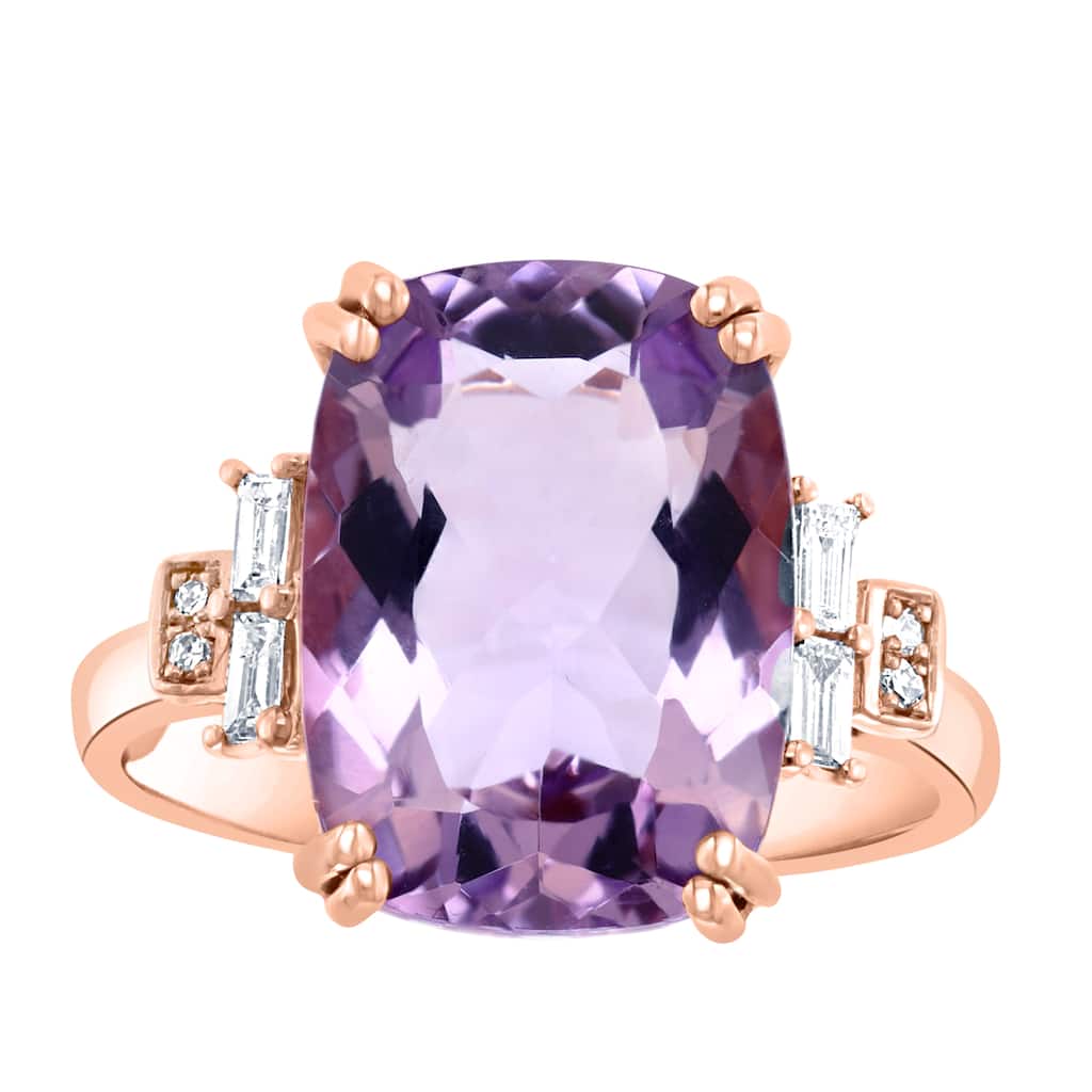 EFFY 14K Gold Diamond, Pink Amethyst Ring