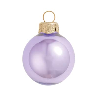 Shiny Glass Christmas Ball Ornaments - 4" (100mm) - Lavender Purple- 6ct
