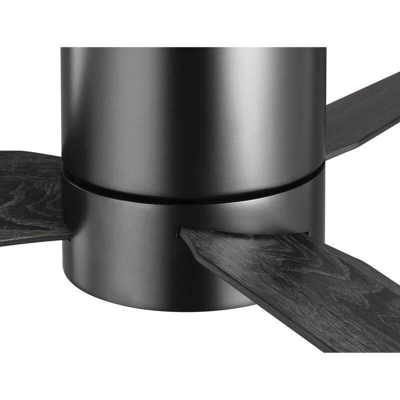 Braden 44-Inch 3-Blade Distressed Black LED Indoor Hugger Ceiling Fan - 44 in x 44 in x 9.8125 in