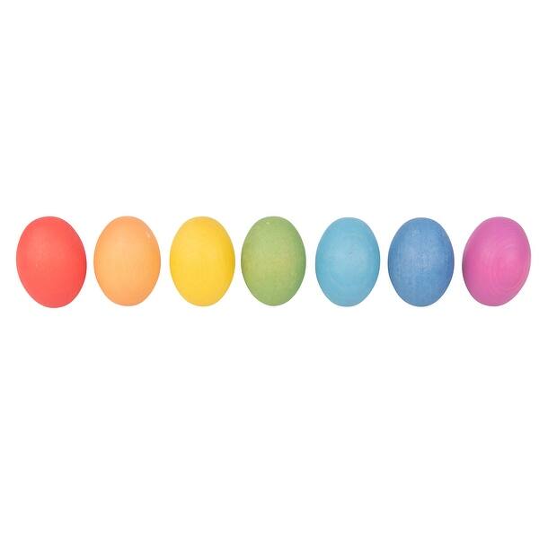 slide 1 of 1, Rainbow Wooden Eggs, Set of 7