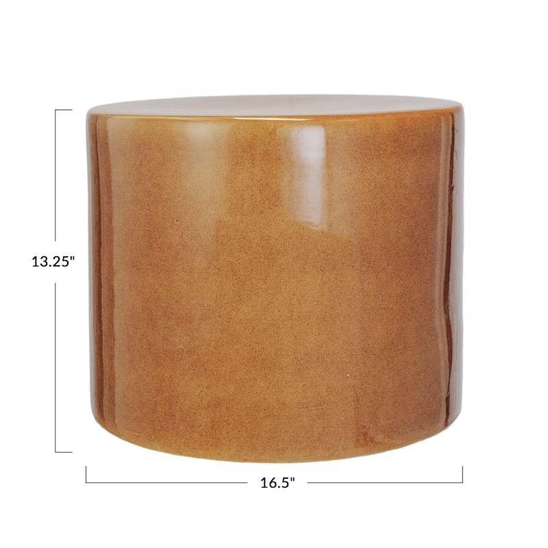 Stoneware Stool with Reactive Glaze