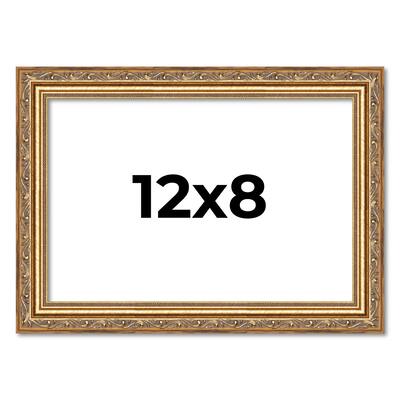 12x8 Frame Red Solid Wood Picture Frame Width 1.75 Inches | Interior Frame Depth 1 13/16 Inches