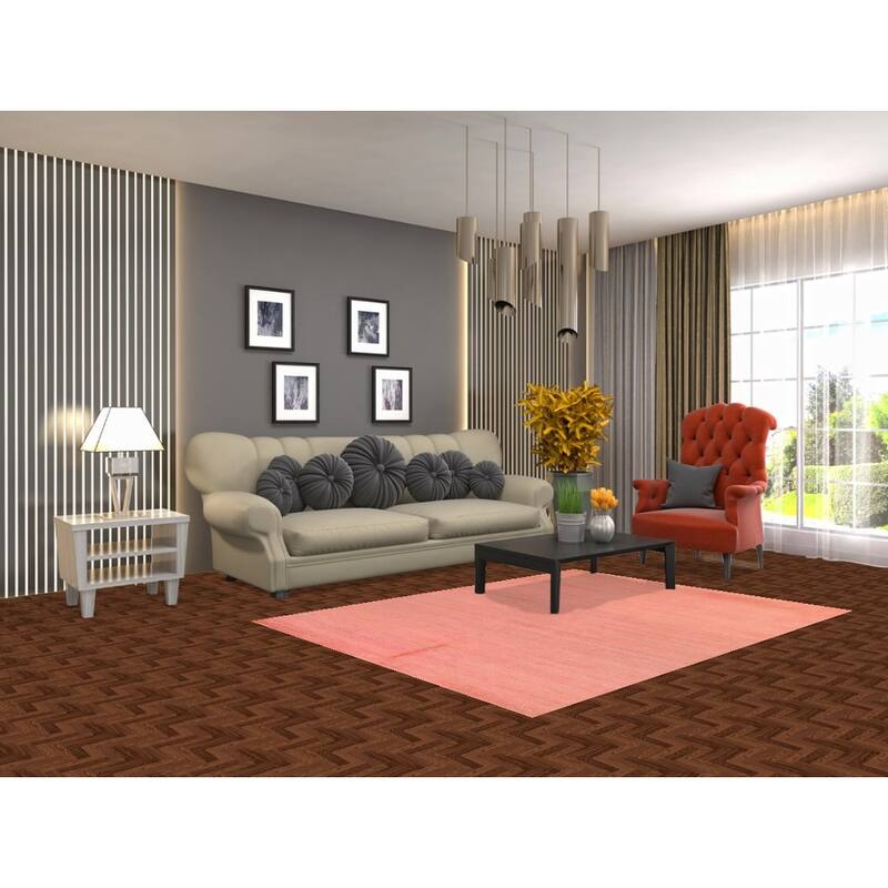 Pink Gabbeh Modern Oriental Rug Hand-Knotted Wool Carpet - 4'10" x 6'5"