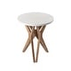 preview thumbnail 5 of 21, COZAYH Pedestal Farmhouse End Table, Distressed Top with Base for Modern Farmhouse, Boho Decor, Round
