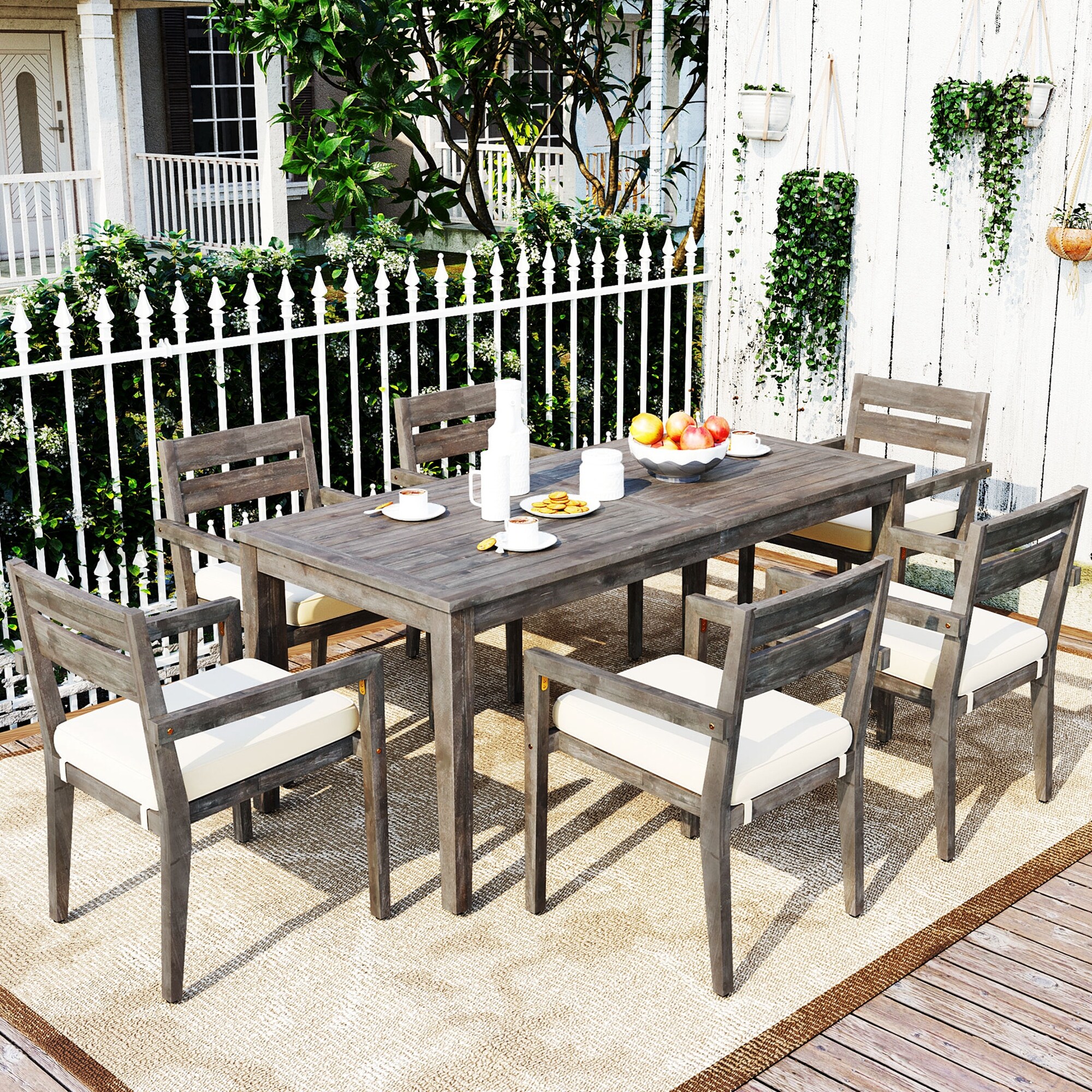 Acacia wood outlet outdoor dining table