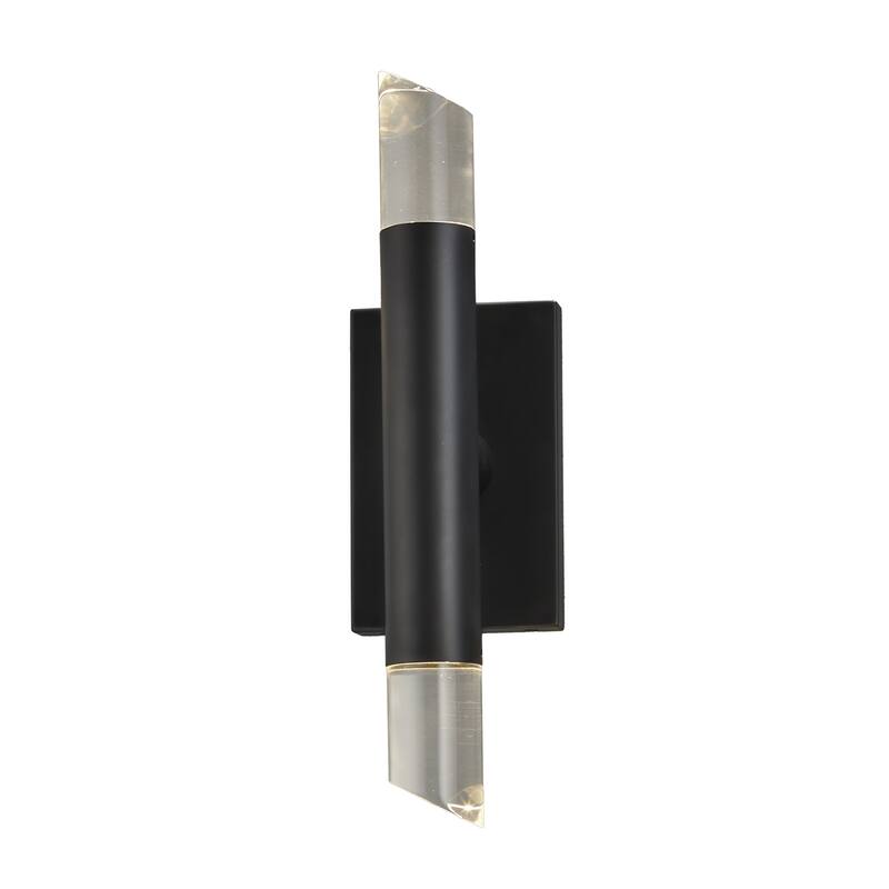 Justice Design Group EVOLV Acryluxe Kyber ADA 2-Light LED Up & Downlight Wall Sconce with Clear Acrylic - Matte Black