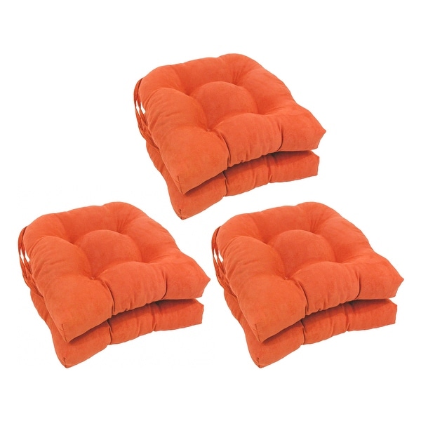 16-inch U-shaped Indoor Microsuede Chair Cushions (Set of 2, 4, or
