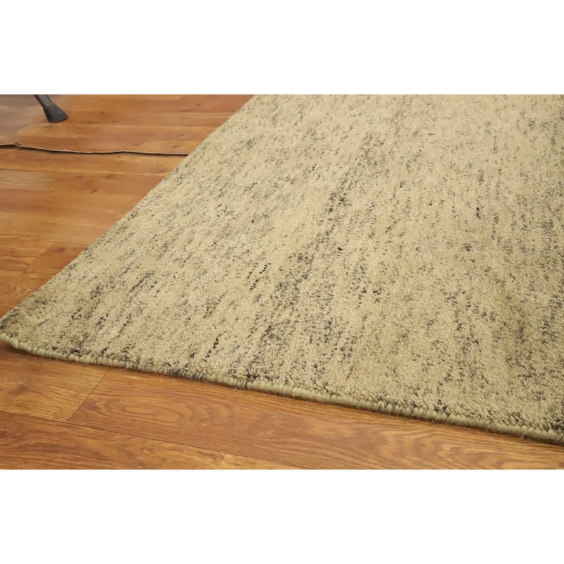 Hand Knotted Oriental 100% Wool Carpet Modern Modern Beige & Ivories Gabbeh Area Rug - 9' 6'' X 6' 5''