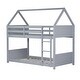 preview thumbnail 11 of 32, Twin Over Twin House Floor Bunk Bed with Headboards