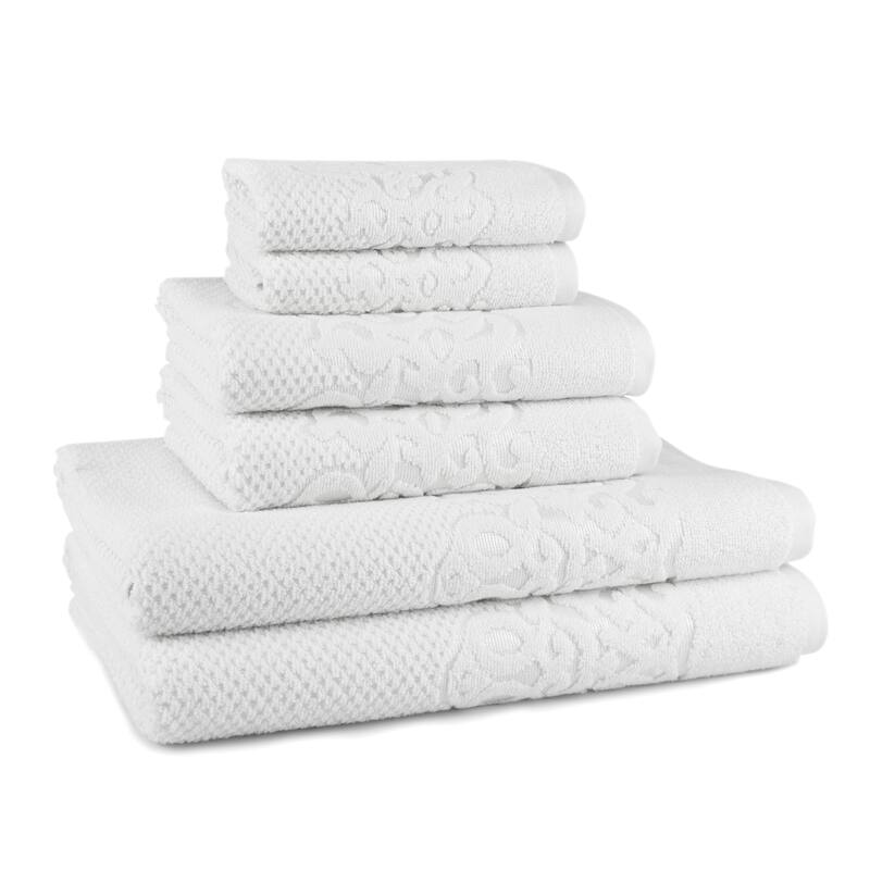 East'N Blue Galata Turkish Cotton Bath Towel Set (Set of 6) - (2 Bath Towel, 2 Hand Towel, 2 Washcloth)