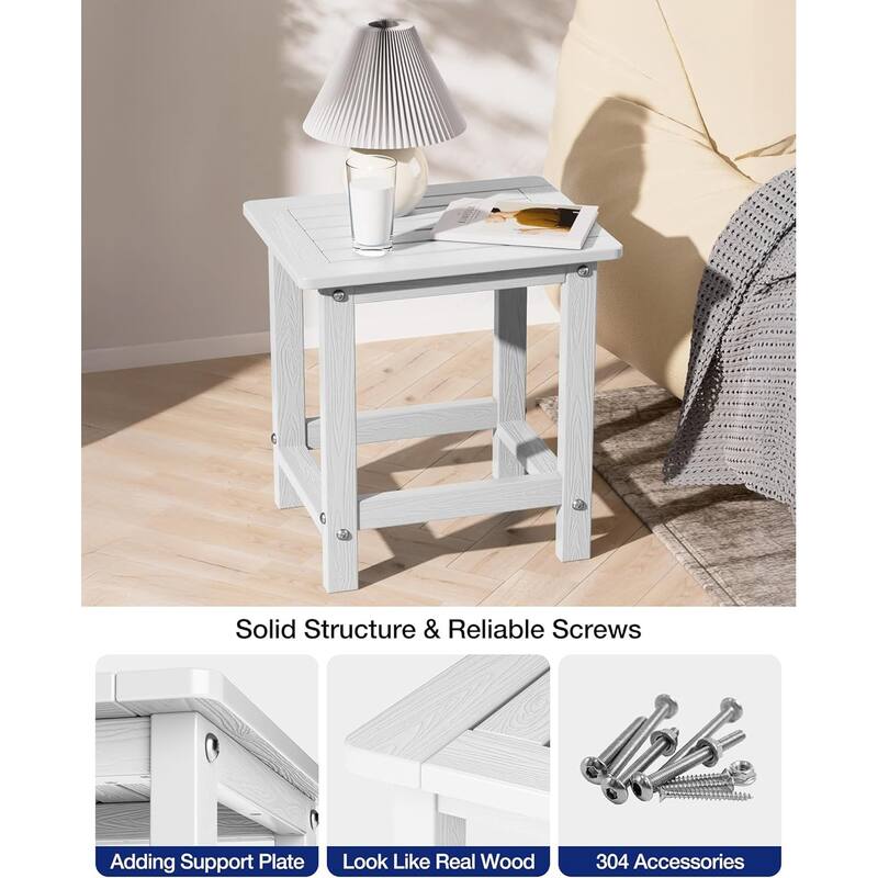 WINSOON HIPS All Weather Outside Table Adirondack Side Table