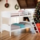 preview thumbnail 2 of 29, Kid Bed Frame Wooden Versatile Twin over Twin Bunk Bed with Arched Headboard
