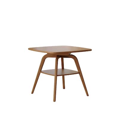 Modern Wooden Dining Table with Storage Shelf