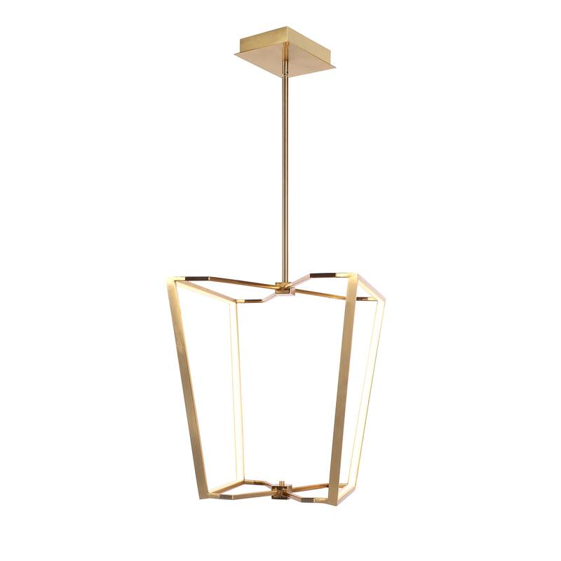 Modern Chandelier 48W Aged Brass, Dimmable Ceiling Light Fixture - 18