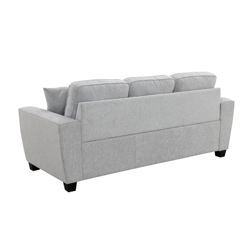 Ashbury 84" Sofa with 2 Pillows, Soft Gray Chenille