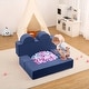 preview thumbnail 3 of 14, Kids Play Couch 6Pcs Modular Toddler Sofa for Playroom and Bedroom, Convertible Couch with Removable Cover（Grey ang Blue）