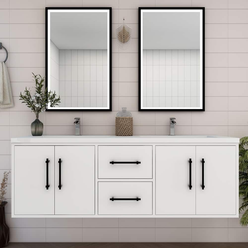 Victoria 60'' Wall-mounted Vanity with Double Reinforced Acrylic Sink - 59.5