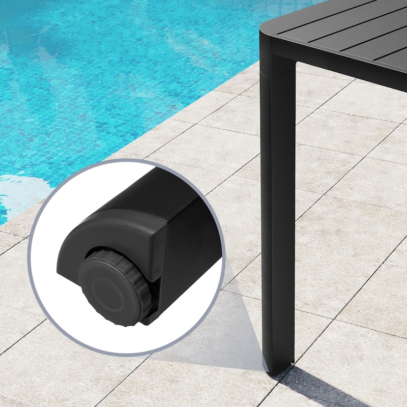 Pellebant Outdoor Dining Table Aluminum Extendable Table - 46.1" / 63.8" (L) x 27.6" (W) x 29.9" (H)