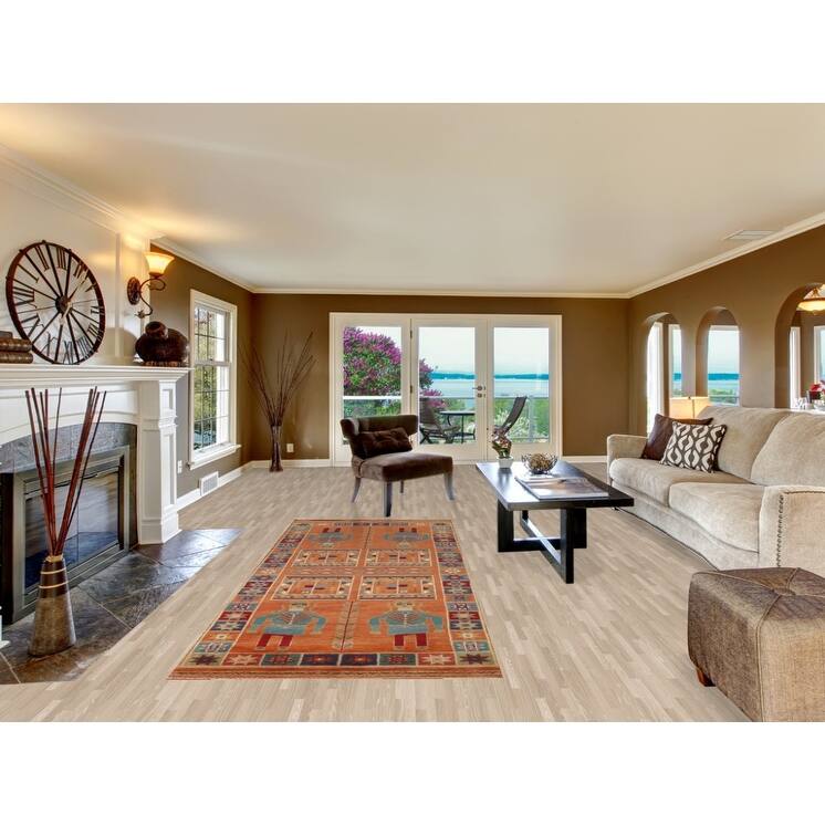 Hand Knotted Oriental 100% Wool Carpet Traditional Tribal Oranges & Rust Heriz (serapi) Runner Rug - 10' 3'' X 4' 0''