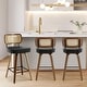 preview thumbnail 117 of 199, 26"/29" Swivel Bar Stools/ Counter Stools with Bentwood Legs Set of 3 - Black-Rattan Back - Counter Height