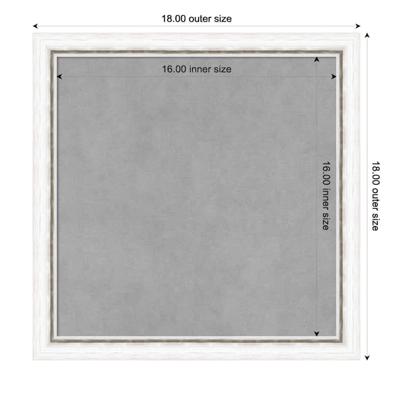 Amanti Art Morgan White Silver Framed Magnetic Board - Board Size 16x16