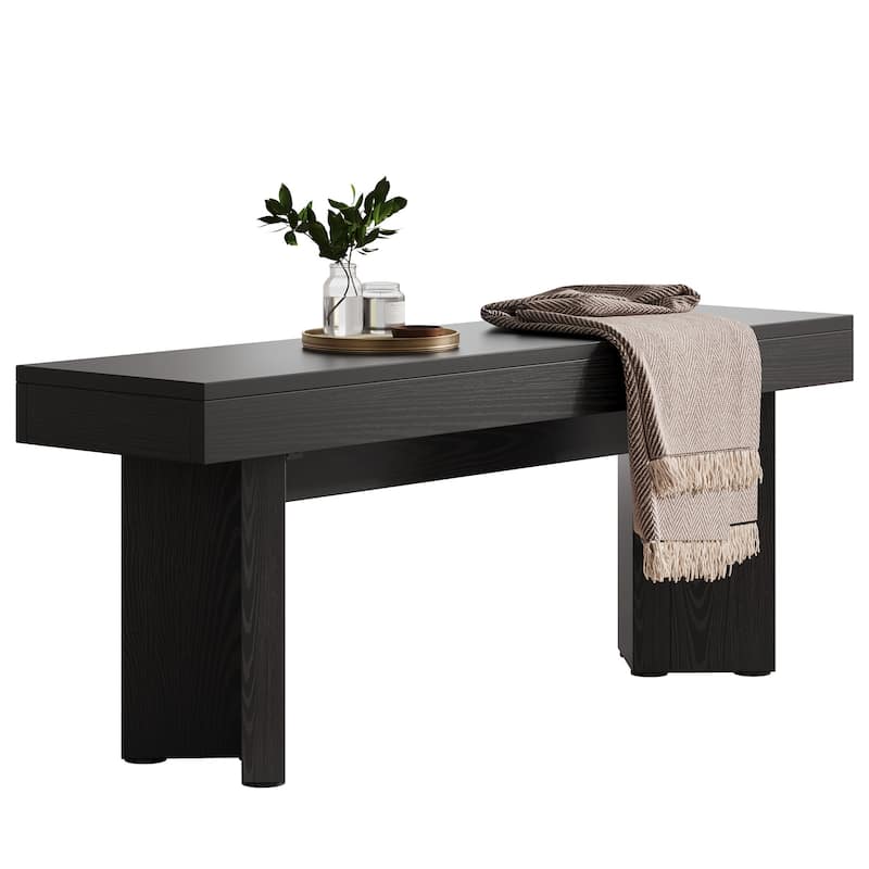 47" Wooden Entryway Bench, Indoor End of Bed Bench, Long Table Benches Seat for Bedroom, Hallway, Foyer, End of Bed