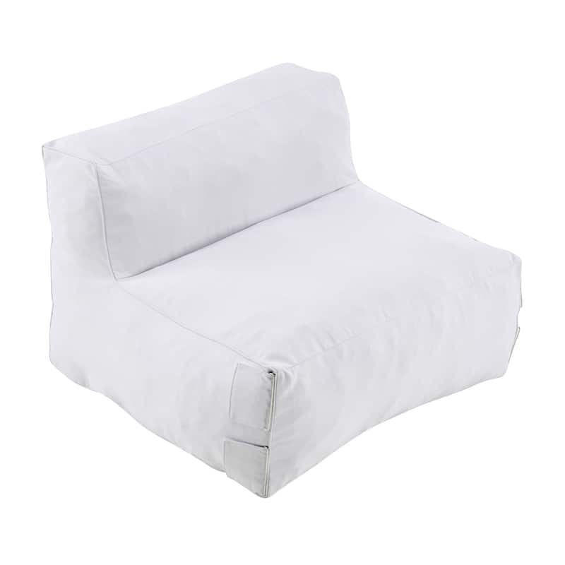 Christopher Knight Home - Nerissa 6-Piece Modular Outdoor/Indoor Bean Bag Sectional Sofa Set with Shredded Foam Filled & Ottoman