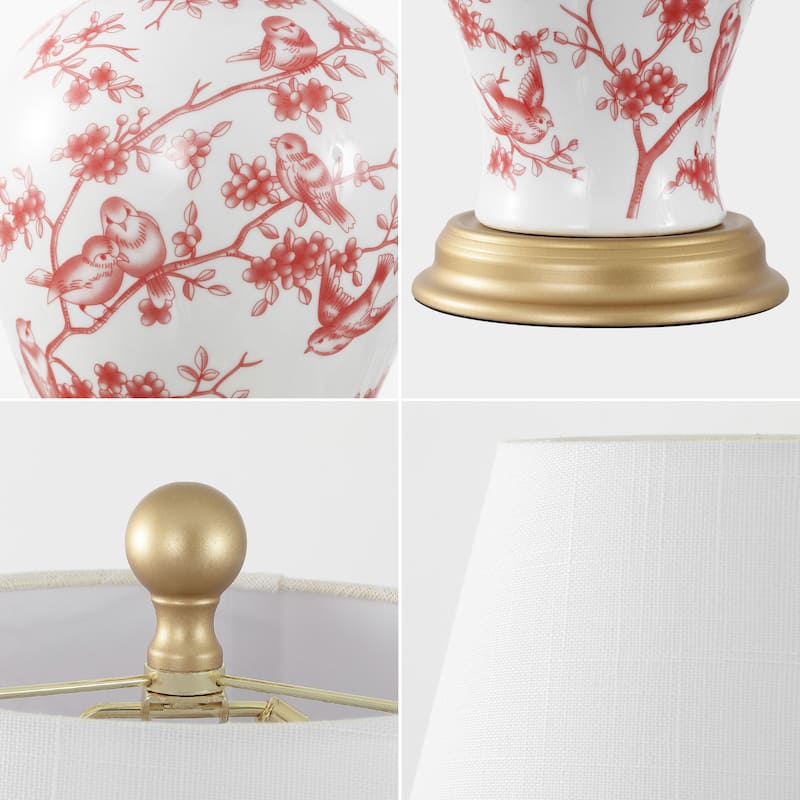 Grace 24" Floral LED Table Lamp, Multi/Brass by JONATHAN Y