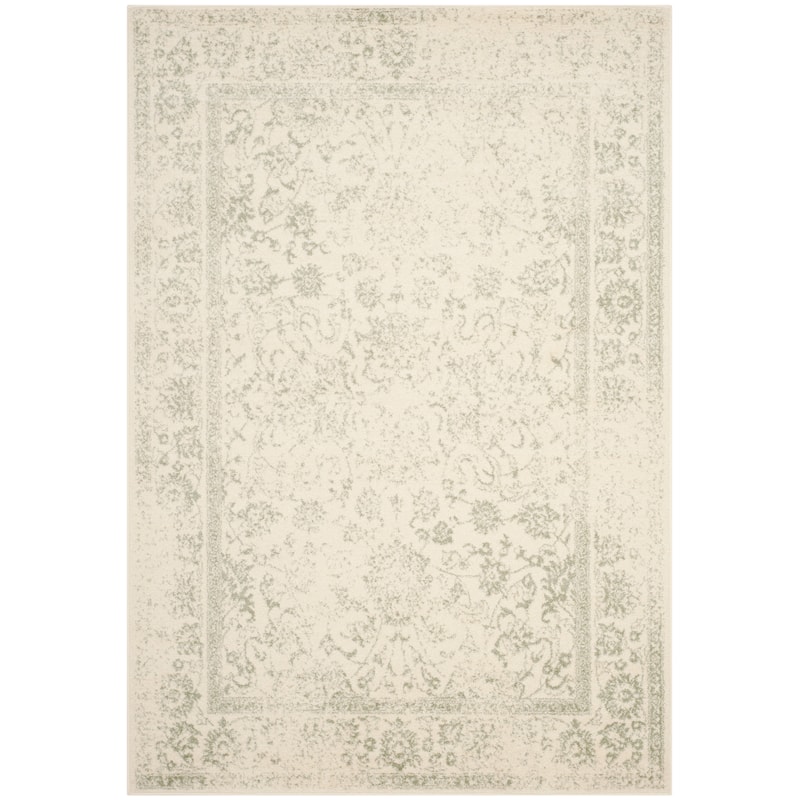 SAFAVIEH Adirondack Dakota Rustic Shabby Chic Distressed Rug - 9' Square - Ivory/Sage - Square