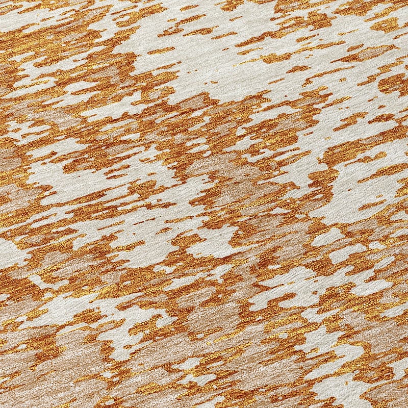 Machine Washable Indoor/ Outdoor Abstract Pixels Chantille Rug